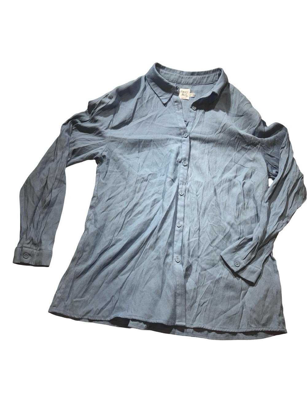 Princess Polly Light Blue Casual Button-Down Shirt
